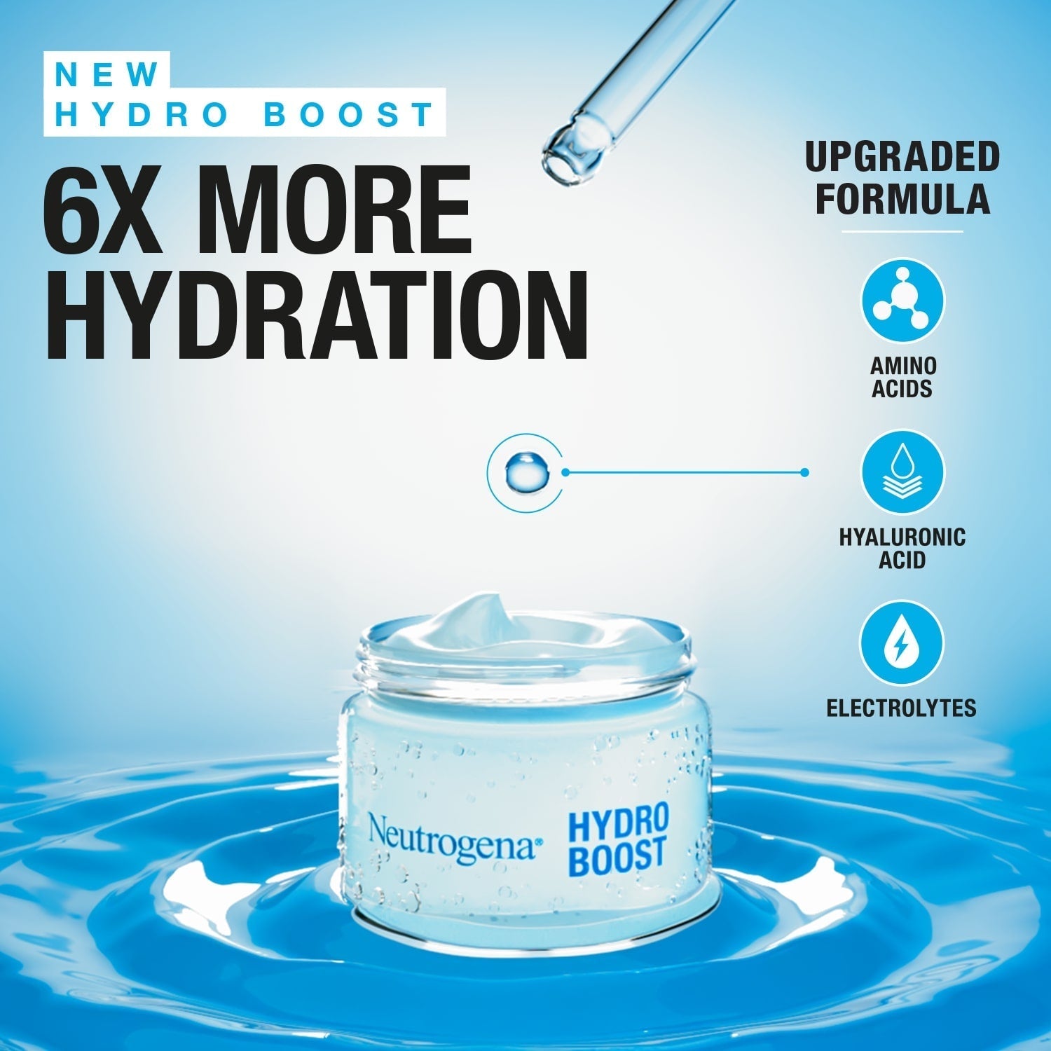 Neutrogena Face Moisturizer Water Gel, Hydro Boost, Normal To Combination Skin, Lightweight and Oil-free, 100% Alcohol Free