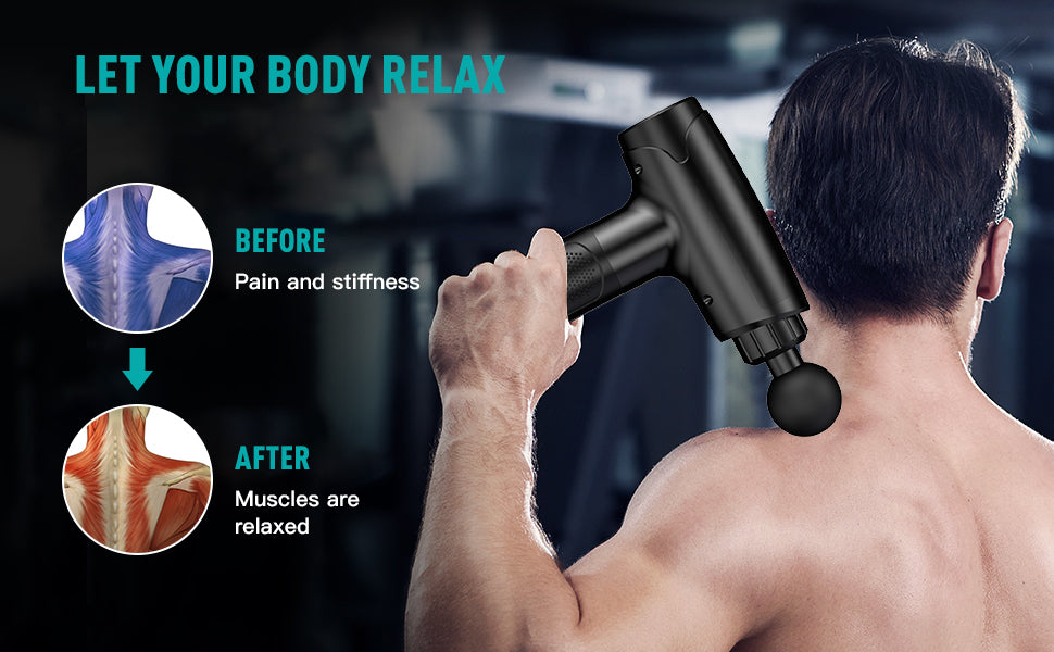 Massage Gun, 6-Speed Muscle Percussion Massager, Quiet Hand Massager, Mini Massage Gun for Neck, Back, Arms, Legs, Shoulders